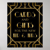 Poster Panneau Mariage Cartes et Cadeaux | Gatsby Art Déc (Devant)