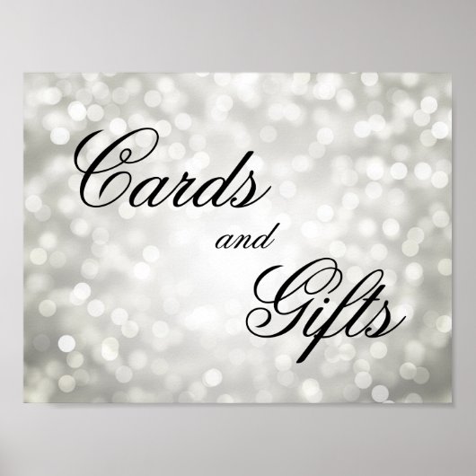 Poster Panneau Mariage Cartes Et Cadeaux Lumières Bokeh S (Devant)