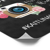 Poster Panneau Mariage Chalkboard Photos Hashtag (Coin)