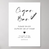 Poster Panneau Mariage Chic Moderne Faveur Cigar Bar (Devant)
