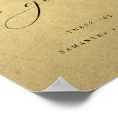 Poster Panneau Mariage Chic, Noir et Or, Cartes et Cadeau (Coin)