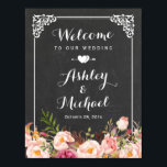 Poster Panneau mariage Classé Vintage Chalkboard Floral<br><div class="desc">Symbole de réception de mariage Vintage Chalkboard Floral Poster Modèle. (1) La taille par défaut est de 8, 5 x 11 pouces, vous pouvez la changer à n'importe quelle taille. (2) Pour plus de personnalisation, cliquez sur le lien "customiser plus loin" et utilisez notre outil de conception pour modifier ce...</div>