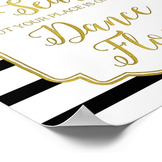 Poster Panneau Mariage couleur or noir rose (Coin)