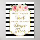 Poster Panneau Mariage couleur or noir rose (Devant)