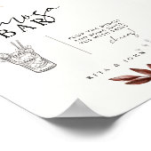 Poster Panneau Mariage crème Boho Floral Mimosa Bar (Coin)