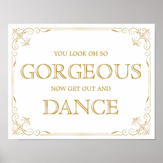 Poster Panneau Mariage Dance Floor | Calligraphie moderne (Devant)