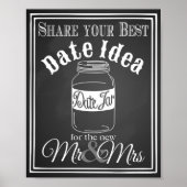 Poster Panneau mariage "Date jar guest book" panneau de s (Devant)
