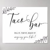 Poster Panneau mariage de barre Taco 8x10 (Devant)