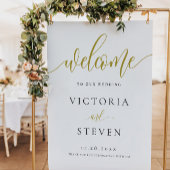 Poster Panneau Mariage de bienvenue de Calligraphy Gold