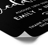Poster Panneau Mariage de bienvenue de script élégant noi (Coin)