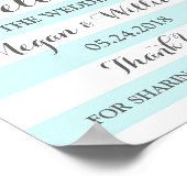 Poster Panneau Mariage de bienvenue Fleurs bleues Bleues  (Coin)