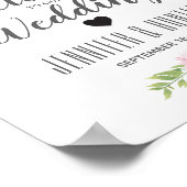 Poster Panneau Mariage de bienvenue Pink Peony Aquarelle  (Coin)