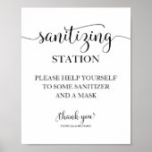 Poster Panneau Mariage de calligraphie chic de la station (Devant)