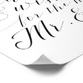 Poster Panneau Mariage de calligraphie élégant (Coin)