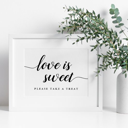 Poster Panneau Mariage de calligraphie noir et blanc