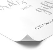 Poster Panneau Mariage de cartes et cadeaux Floral Rose (Coin)