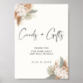 Poster Panneau Mariage de cartes et cadeaux floraux Boho  (Devant)