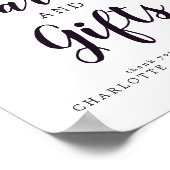 Poster Panneau Mariage de cartes et cadeaux floraux viole (Coin)