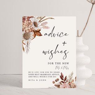 Poster Panneau Mariage de conseil et de souhaits de crème
