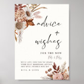 Poster Panneau Mariage de conseil et de souhaits de crème (Devant)