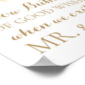 Poster Panneau Mariage de fleurs d'or bulles de bons voeu (Coin)