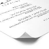 Poster Panneau Mariage de gâteau Chic Moderne Menu (Coin)