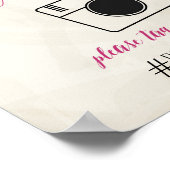 Poster Panneau Mariage de Hashtag Floral Aquarelle (Coin)