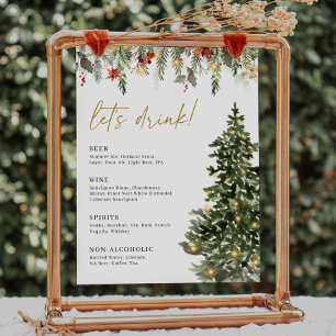 Poster Panneau Mariage de la barre de boisson Christmas L