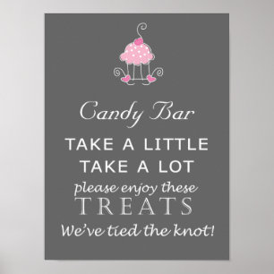 Poster Panneau Mariage de la barre de bonbons - conceptio