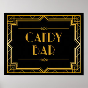 Poster Panneau Mariage de la barre de bonbons Gatsby Ar