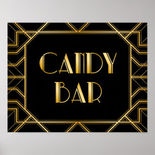 Poster Panneau Mariage de la barre de bonbons Gatsby Ar