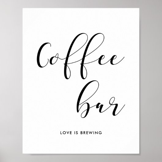 Poster Panneau mariage de la barre de café (Devant)