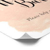Poster Panneau Mariage de la barre de café Peach Watercol (Coin)