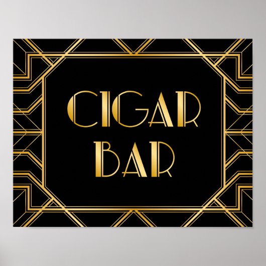 Poster Panneau Mariage de la barre de cigares | Gatsby Ar (Devant)