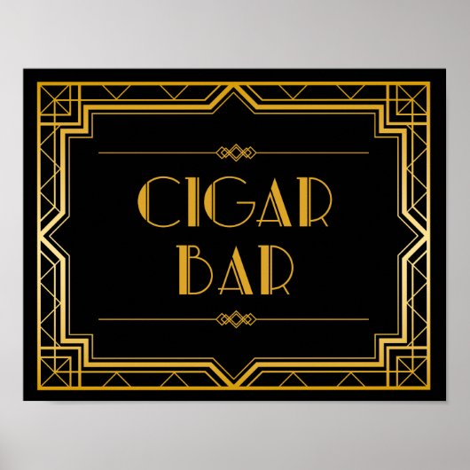 Poster Panneau Mariage de la barre de cigares | Gatsby Ar (Devant)