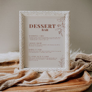 Poster Panneau Mariage de la barre de dessert