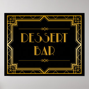 Poster Panneau Mariage de la barre de dessert Gatsby Ar