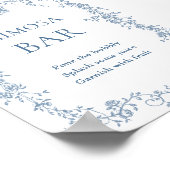 Poster Panneau Mariage de la barre de Mimosa Bleu Dusty (Coin)