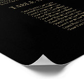 Poster Panneau mariage de la carte de siège Chic Gold Noi (Coin)