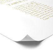 Poster Panneau mariage de la carte de siège Élégant Gold  (Coin)