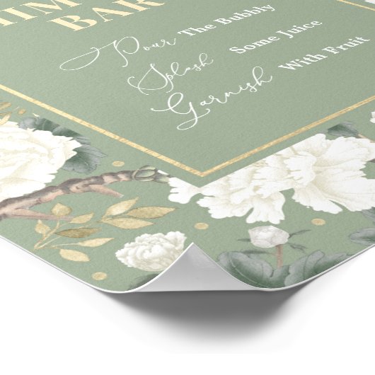 Poster Panneau Mariage de la chaudière Mimosa Bleu Blanc (Coin)