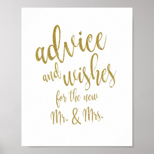 Poster Panneau Mariage de la Parties scintillant Gold 8x1 (Devant)