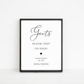 Poster Panneau Mariage de la salle de bains Chic Script G