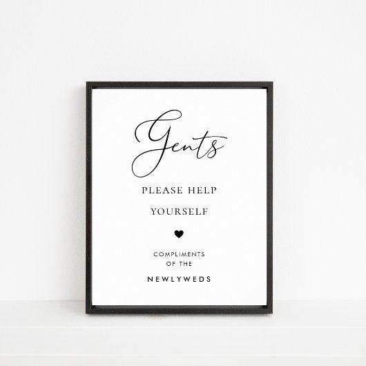 Poster Panneau Mariage de la salle de bains Chic Script G