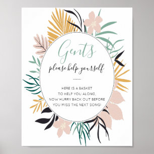 Poster Panneau Mariage de la salle de bains Tropical Gent