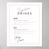 Poster Panneau Mariage de la signature noire du Rose Mage (Devant)