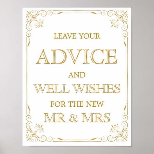 Poster Panneau Mariage de la table Wings | Gatsby Art Déc (Devant)