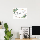 Poster Panneau Mariage de réservation Gold Frame Eucalypt (Bureau à domicile)