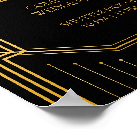 Poster Panneau Mariage de service de navette | Gatsby Art (Coin)
