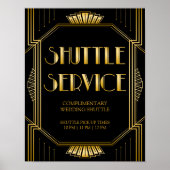 Poster Panneau Mariage de service de navette | Gatsby Art (Devant)